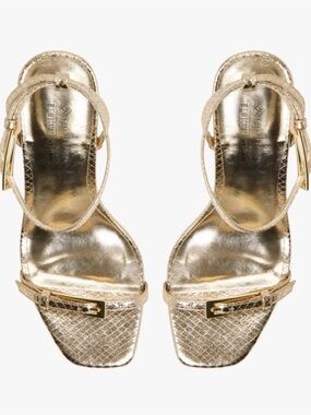 Call It Spring Metallic Gold Ankle-Strap Heels